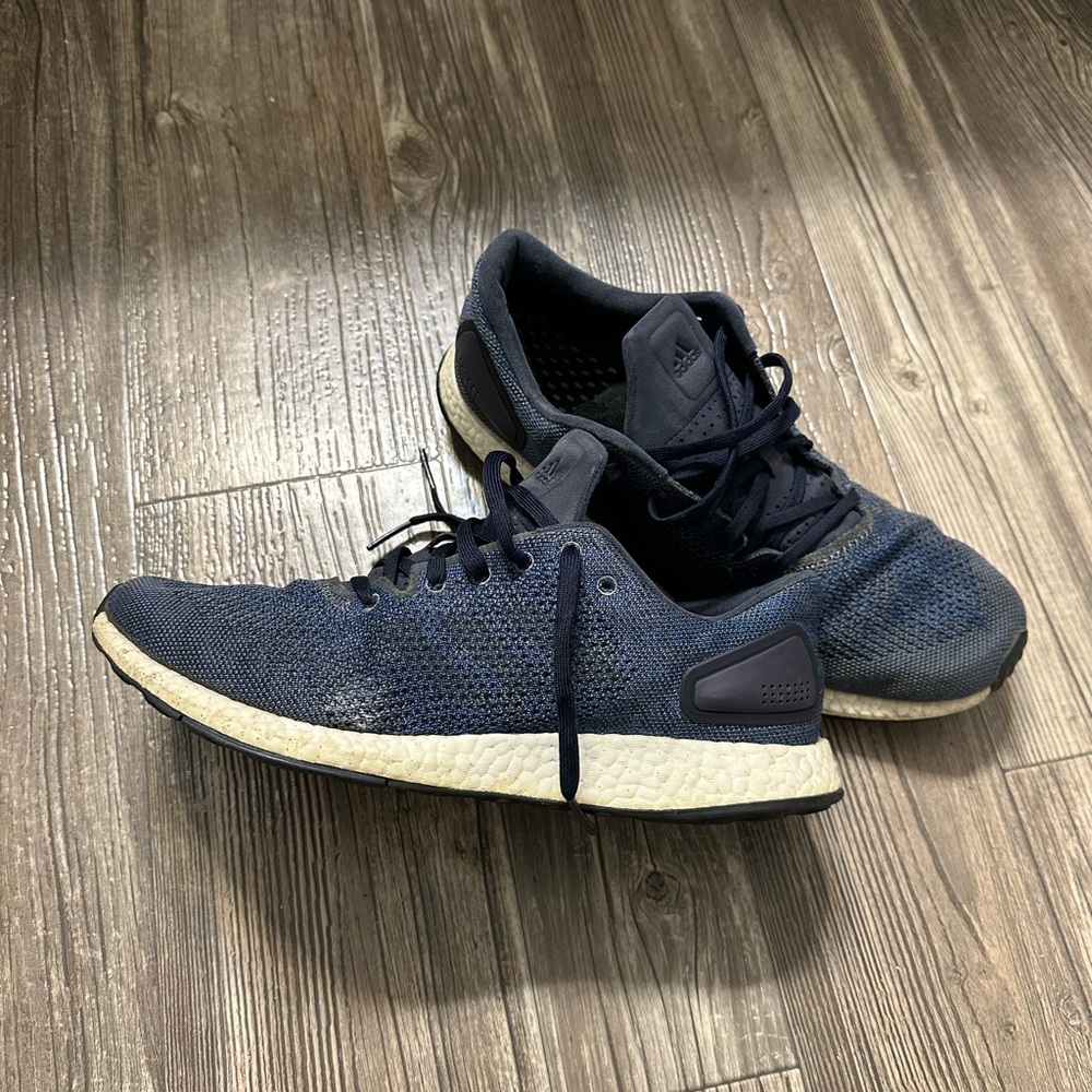 Adidas Ultra Boost Blue and White Sneakers with Mesh Upper